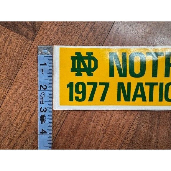 Notre Dame Vintage College Football 1977 National Champions Bumper Sticker - Picture 5 of 5